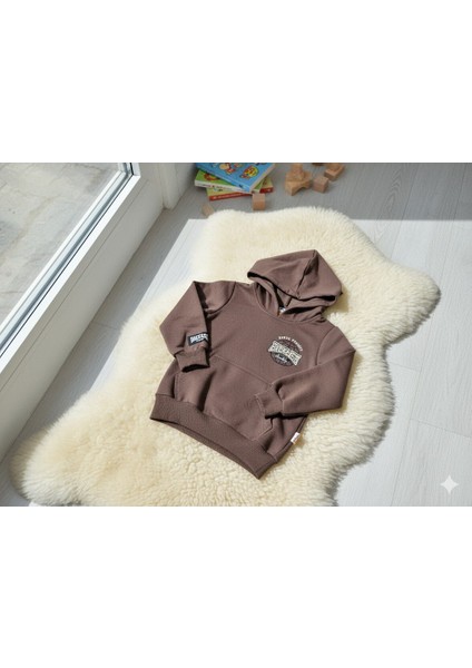 Erkek Çocuk Koyu Kahve Backlsh Baskılı Kapişonlu 2'li Takım 3 Yaş modelleri