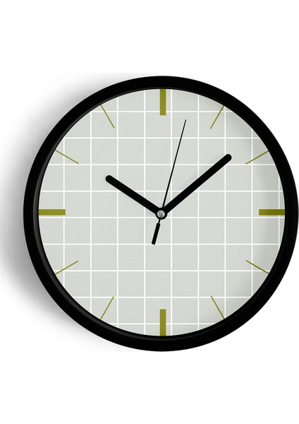 Soyut Geometrik Temalı Modern Duvar Saati - 25CM - Önü Camlı Siyah Kasa - Sessiz Mekanizma