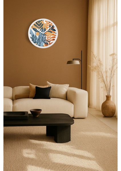 Soyut - Bohem - Geometrik Temalı Modern Duvar Saati - 25CM - Önü Camlı Beyaz Kasa - Sessiz Mekanizma fiyatları