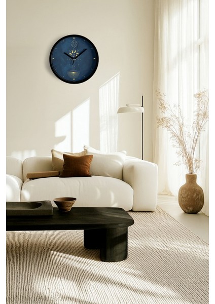 Balık Burcu - Burçlar Modern Duvar Saati - 25CM - Önü Camlı Siyah Kasa - Sessiz Mekanizma fiyatları
