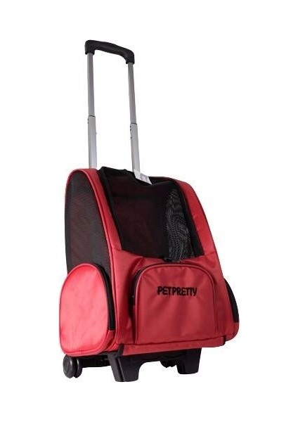 Çekçekli Kedi Köpek Sırt Çantası Kırmızı 32X28X46CM