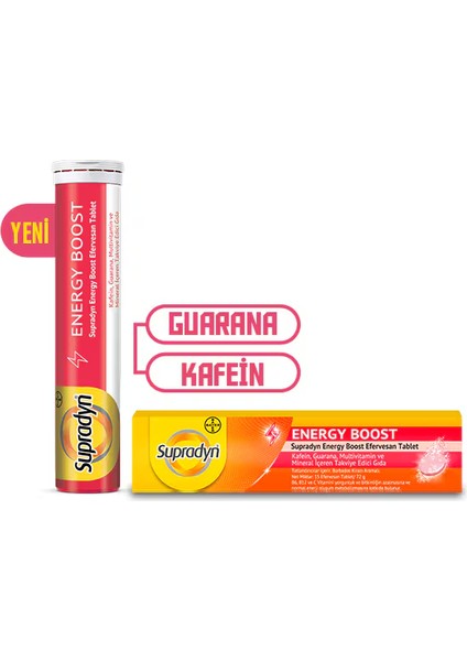 Supradyn® energy Boost 15 Efervesan Tablet - Dezenfektan Hediyeli (%72 Alkol)