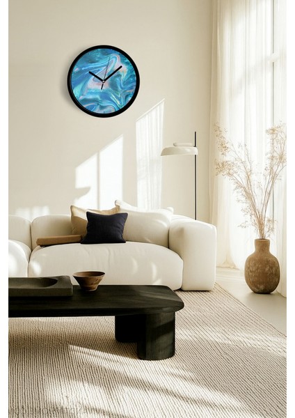 Soyut Tasarım Modern Duvar Saati - 25CM - Önü Camlı Siyah Kasa - Sessiz Mekanizma fiyatları