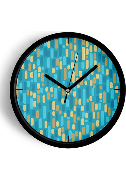 Modern Tasarım Duvar Saati - 25CM - Önü Camlı Siyah Kasa - Sessiz Mekanizma