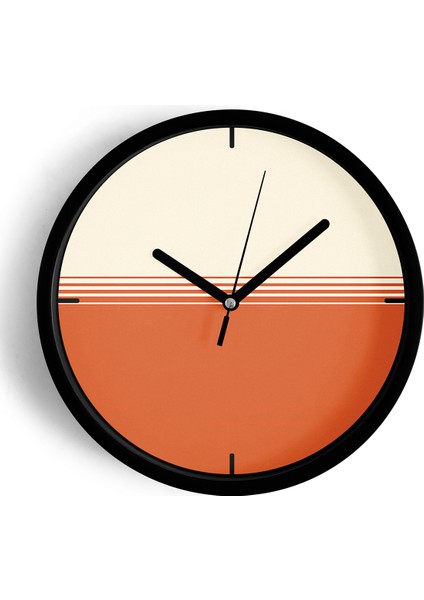 Modern Tasarım Duvar Saati - 25CM - Önü Camlı Siyah Kasa - Sessiz Mekanizma