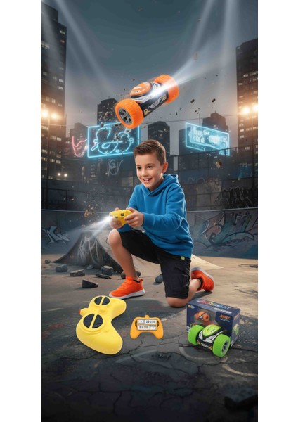 ​🔥 Akrobat Uzaktan Kumandalı USB Şarjlı Araba 360° Dönüşlü Çılgın Araba