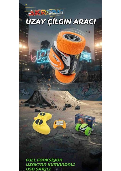 ​🔥 Akrobat Uzaktan Kumandalı USB Şarjlı Araba 360° Dönüşlü Çılgın Araba fiyatları