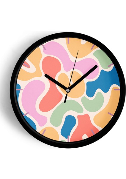 Modern Tasarım Duvar Saati - 42CM - Önü Camlı Siyah Kasa - Sessiz Mekanizma