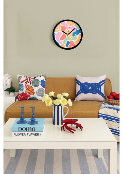 Modern Tasarım Duvar Saati - 42CM - Önü Camlı Siyah Kasa - Sessiz Mekanizma fiyatları