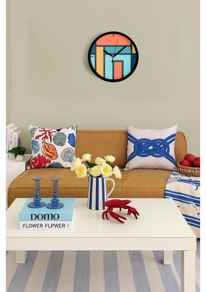 Geometrik Tasarım Modern Duvar Saati - 25CM - Önü Camlı Siyah Kasa - Sessiz Mekanizma fiyatları