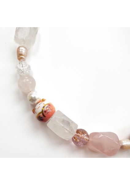 Juno – Mayorka Inci, Necef, Barok Inci, Pembe Kuvars & Kristal Kuvars Kolye modelleri