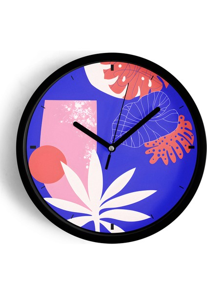 Modern Duvar Saati - 42CM - Önü Camlı Siyah Kasa - Sessiz Mekanizma