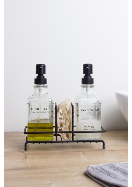 Siyah Metal Standlı 2'li Sıvı Sabunluk modelleri