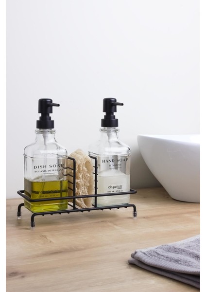 Siyah Metal Standlı 2'li Sıvı Sabunluk fırsatları