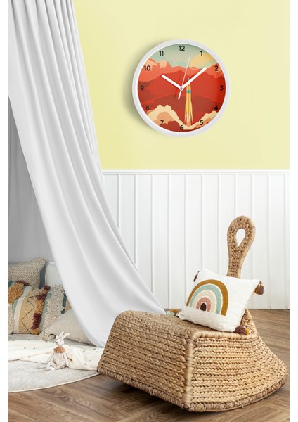 Zaman Yolculuğu Tasarımı Modern Duvar Saati - 25CM - Önü Camlı Beyaz Kasa - Sessiz Mekanizma fiyatları