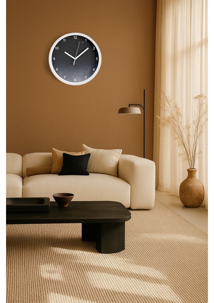 Gece Gökyüzü Temalı Modern Duvar Saati - 25CM - Önü Camlı Beyaz Kasa - Sessiz Mekanizma fiyatları