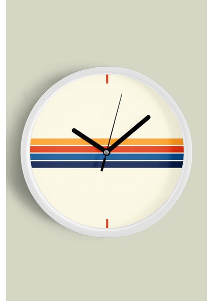 Modern Tasarım Duvar Saati - 25CM - Önü Camlı Beyaz Kasa - Sessiz Mekanizma