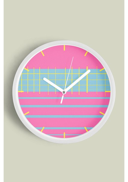 Modern Tasarım Duvar Saati - 25CM - Önü Camlı Beyaz Kasa - Sessiz Mekanizma