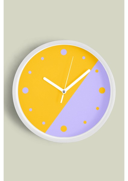 Modern Duvar Saati - 25CM - Önü Camlı Beyaz Kasa - Sessiz Mekanizma