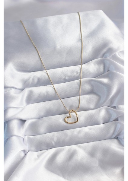 316L Çelik Zincir Gold Renk Kalp Model Kadın Kolye fiyatları