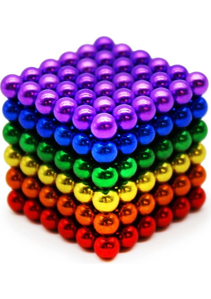 Renkli Sihirli Manyetik Toplar Dyum Mıknatıs Küp Bilye 216 Adet Küp