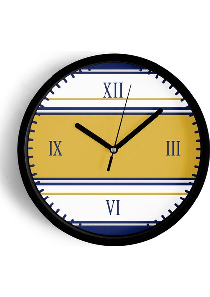 Modern Duvar Saati - 25CM - Önü Camlı Siyah Kasa - Sessiz Mekanizma