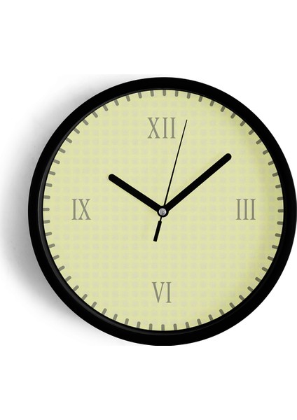 Modern Duvar Saati - 25CM - Önü Camlı Siyah Kasa - Sessiz Mekanizma