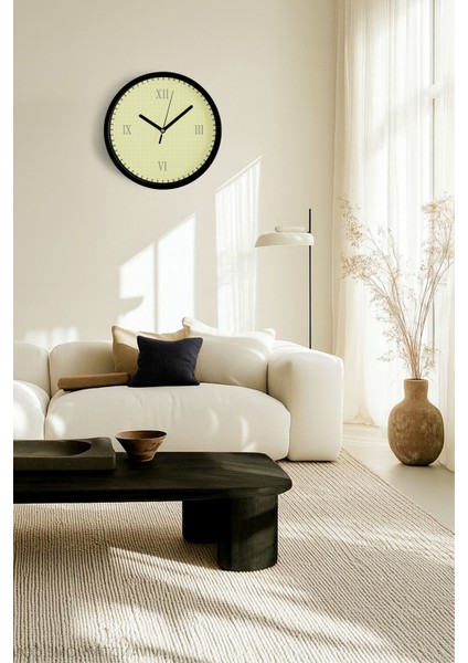 Modern Duvar Saati - 25CM - Önü Camlı Siyah Kasa - Sessiz Mekanizma fiyatları