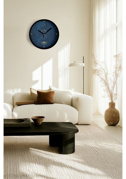 Yay Burcu - Burçlar Modern Duvar Saati - 25CM - Önü Camlı Siyah Kasa - Sessiz Mekanizma fiyatları