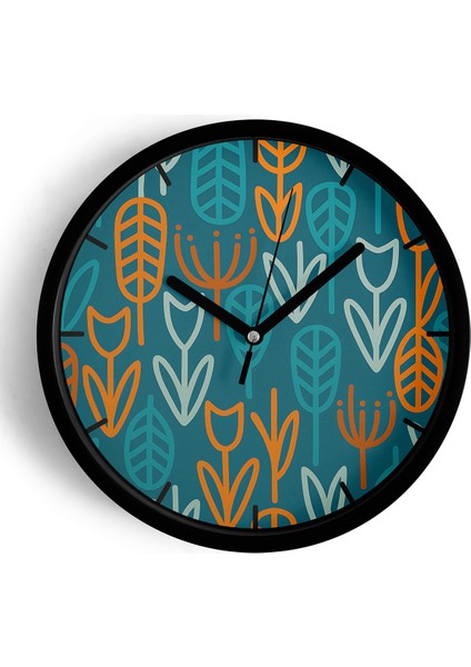 Modern Tasarım Duvar Saati - 25CM - Önü Camlı Siyah Kasa - Sessiz Mekanizma