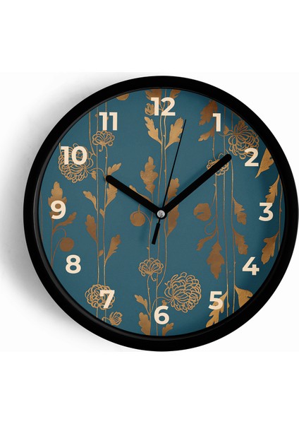 Modern Duvar Saati - 25CM - Önü Camlı Siyah Kasa - Sessiz Mekanizma