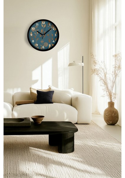 Modern Duvar Saati - 25CM - Önü Camlı Siyah Kasa - Sessiz Mekanizma fiyatları