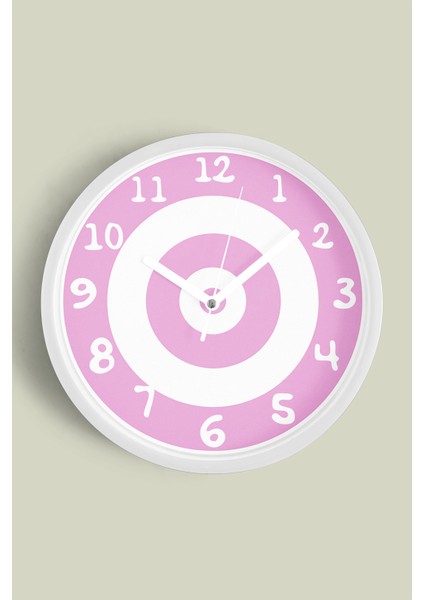 Modern Tasarım Duvar Saati - 25CM - Önü Camlı Beyaz Kasa - Sessiz Mekanizma