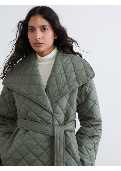 Yeni Sezon Ceket Yaka Kapitone Kadın Şişme Mont