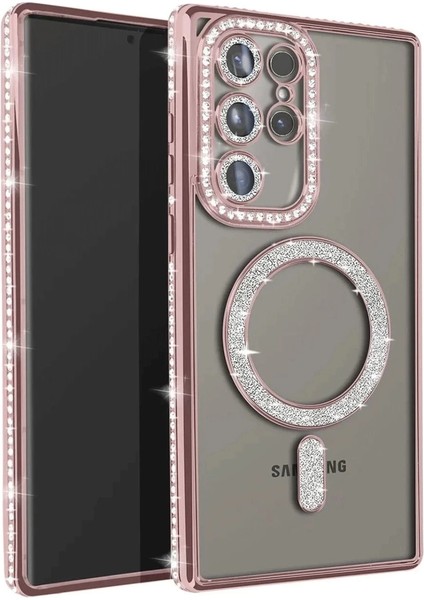 Samsung Galaxy S23 Ultra Joke Simli Magneticsafe Kılıf - Pembe