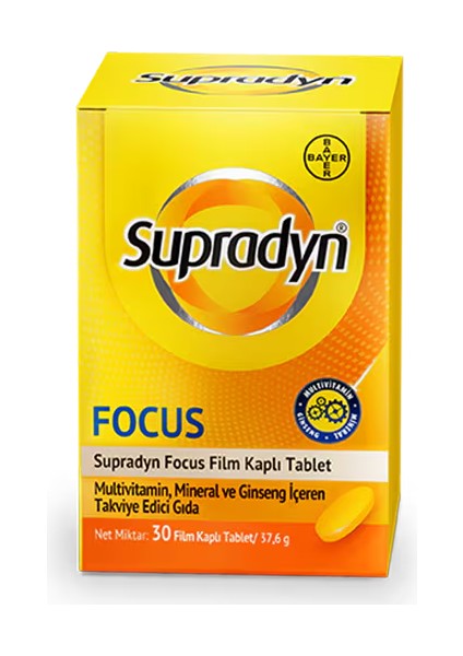 Supradyn® focus 30 Tablet - Dezenfektan Hediyeli (%72 Alkol)