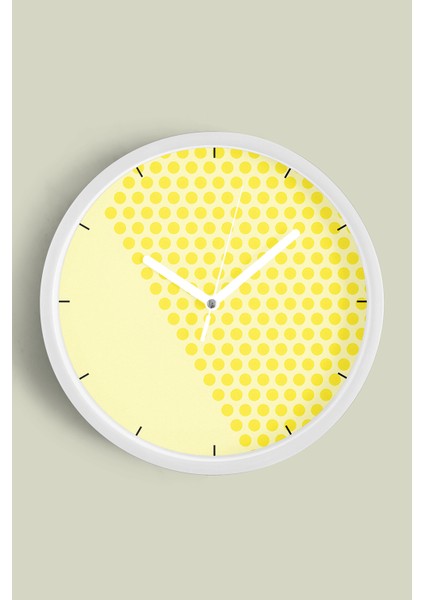 Modern Tasarım Duvar Saati - 25CM - Önü Camlı Beyaz Kasa - Sessiz Mekanizma