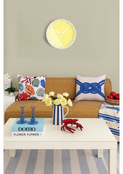 Modern Tasarım Duvar Saati - 25CM - Önü Camlı Beyaz Kasa - Sessiz Mekanizma fiyatları