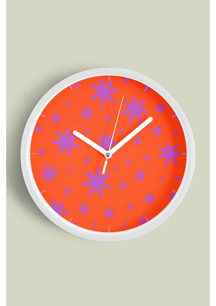 Modern Tasarım Duvar Saati - 25CM - Önü Camlı Beyaz Kasa - Sessiz Mekanizma