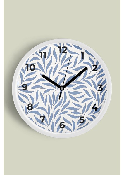 Soyut - Bohem Modern Duvar Saati - 25CM - Önü Camlı Beyaz Kasa - Sessiz Mekanizma