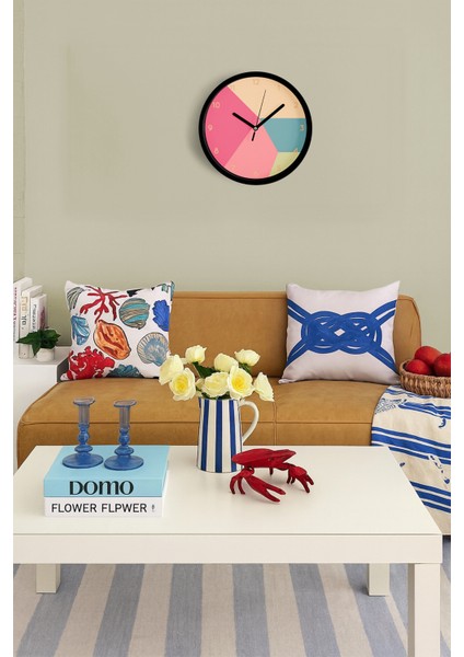 Geometrik Tasarım Modern Duvar Saati - 25CM - Önü Camlı Siyah Kasa - Sessiz Mekanizma fiyatları