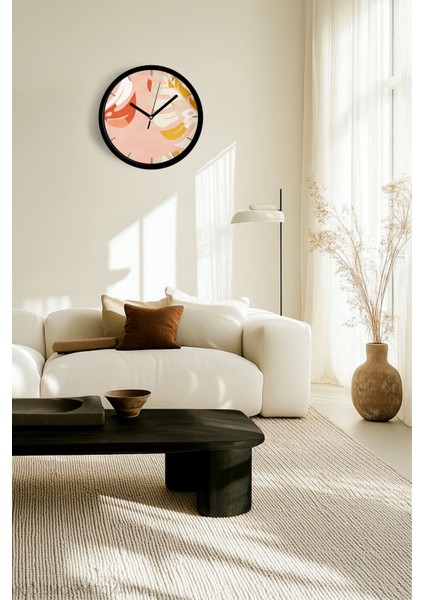 Soyut - Bohem - Geometrik Temalı Modern Duvar Saati - 25CM - Önü Camlı Siyah Kasa - Sessiz Mekanizma fiyatları