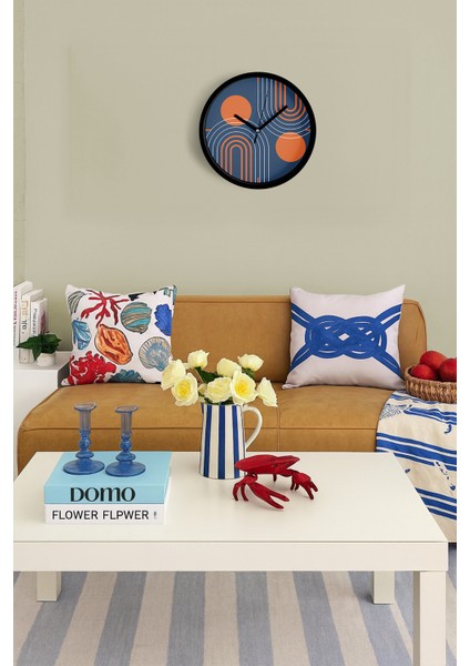 Soyut - Bohem - Geometrik Temalı Modern Duvar Saati - 25CM - Önü Camlı Siyah Kasa - Sessiz Mekanizma fiyatları