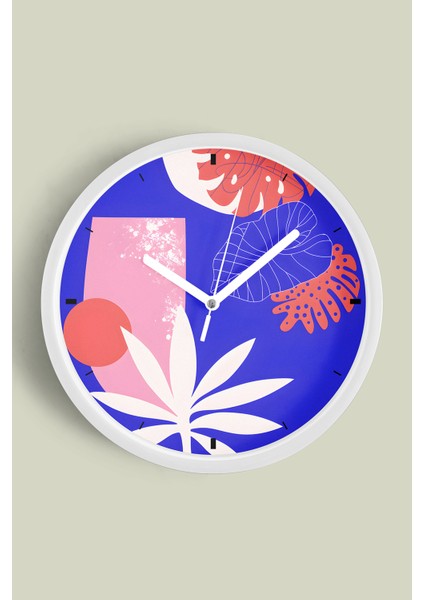 Modern Duvar Saati - 25CM - Önü Camlı Beyaz Kasa - Sessiz Mekanizma