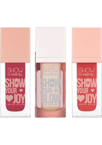 Show Your Joy Lıquıd Blush 3 Lü Set Allık 58 ve 55 + Match Glow Liquid Highlighter 72