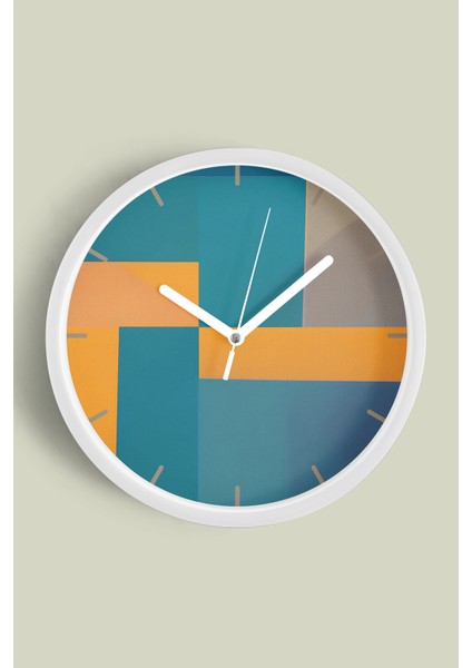 Modern Tasarım Duvar Saati - 25CM - Önü Camlı Beyaz Kasa - Sessiz Mekanizma