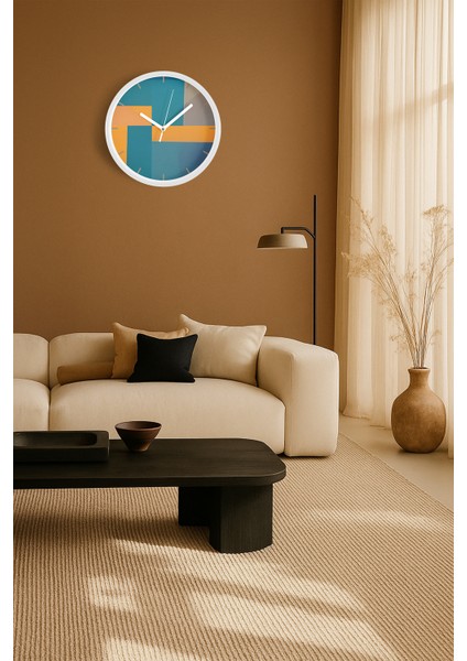 Modern Tasarım Duvar Saati - 25CM - Önü Camlı Beyaz Kasa - Sessiz Mekanizma fiyatları