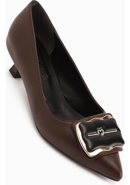 Judita Kahve Tokalı Kadın Topuklu Ayakkabı