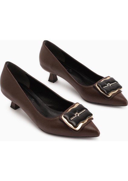 Judita Kahve Tokalı Kadın Topuklu Ayakkabı fırsatları