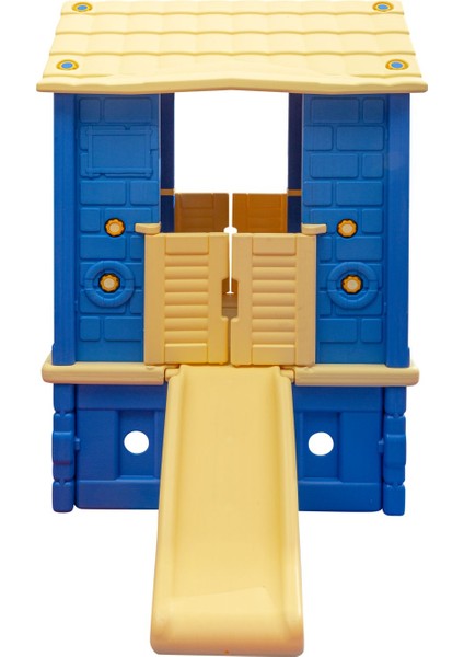 Kaydıraklı Büyük Oyun Evi – İki Kapılı Evcilik Oyuncak Evi – Çocuk Oyun Parkı